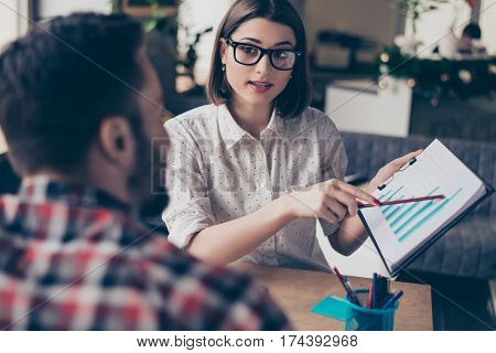 Executive Female Manager Showing Diagrama Of Financial Growth