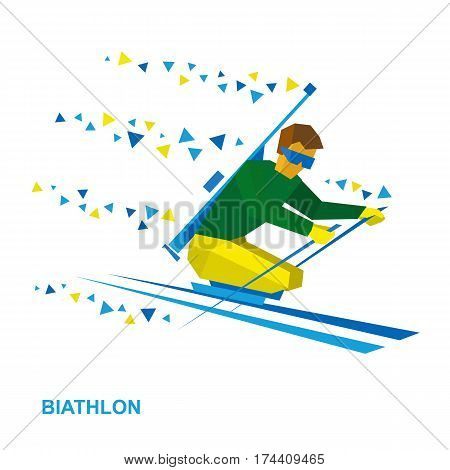 Biathlon For Athletes With A Disability. Disabled Skier.