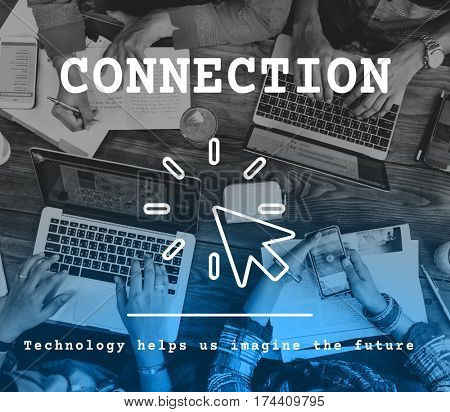 Digital Device Connection Technology Concept