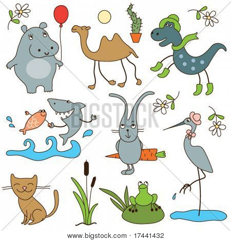 animales de dibujos animados