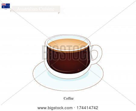 Australian Cuisine Traditional Hot Coffee. One of The Popular Beverage in Australia.