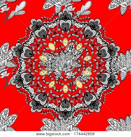 Symbol Of Winter Merry Christmas Holiday Happy New Year 2018. Golden Snowflake Simple Seamless Patte