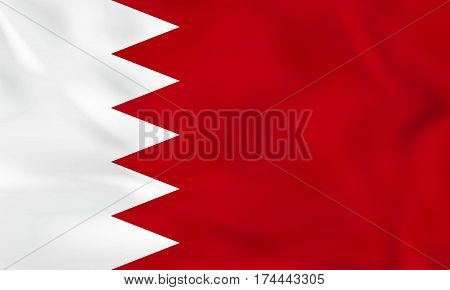 Bahrain Waving Flag. Bahrain National Flag Background Texture.