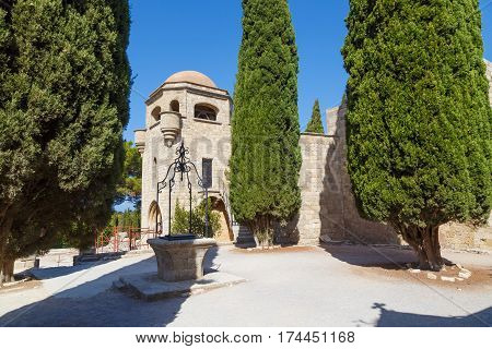 Monastery on Mount Filerimos on Rhodes in Greece