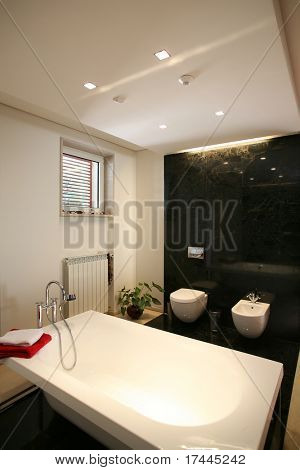 modern bathroom with bathtub