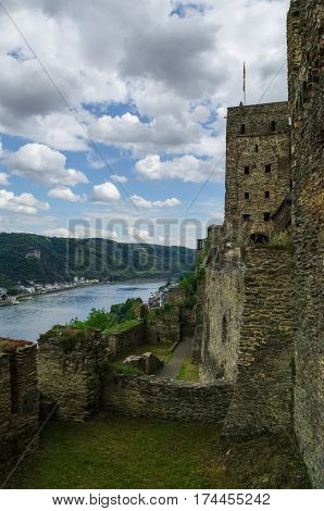 Rheinfels Castle Near Village Of Sankt Goar  At Rhine River,middle Rhine Valley, Rheingau, Rhineland