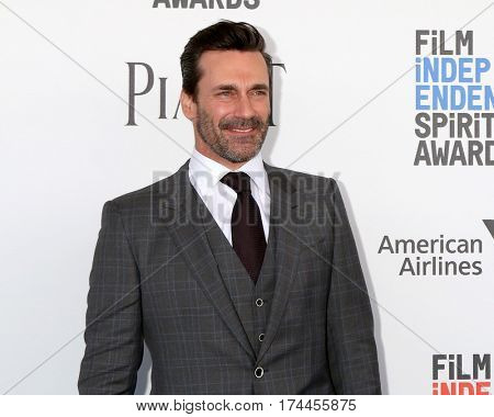 LOS ANGELES - FEB 25:  Jon Hamm at the 32nd Annual Film Independent Spirit Awards at Beach on February 25, 2017 in Santa Monica, CA