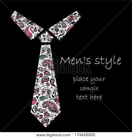 Patterned Cravat. Batik, Doodle, Zentangle Design. It May Be Used Ford Shirt, Bag, Postcard And Post