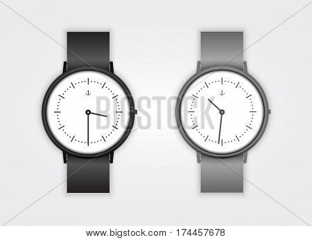 Classic Analog Men's Wrist Watch detailed vector