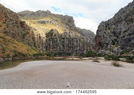 Canyon Torrent De Pareis And Beach, Majorca, Spain