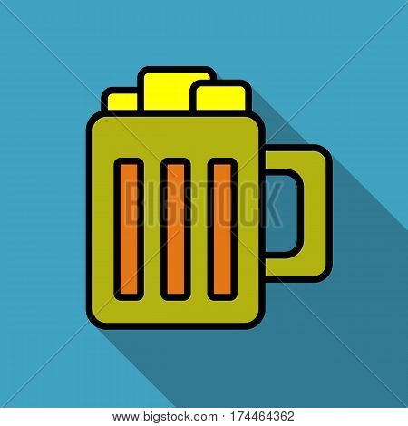 Cartoon beer mug vector simple color icon