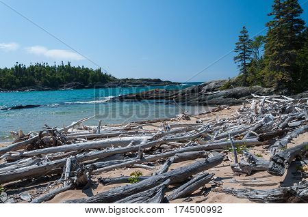 Northern shore of Great Lake Superior. Pukaskwa National Park of Canada. Ontario Canada