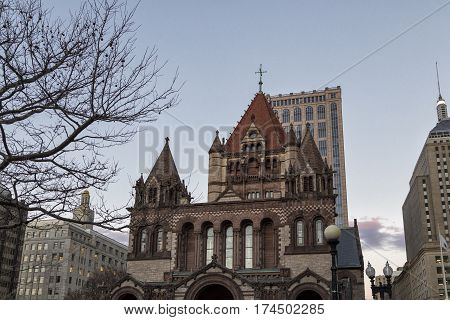 A Sunset in Copley Square, Boston, Massachusetts