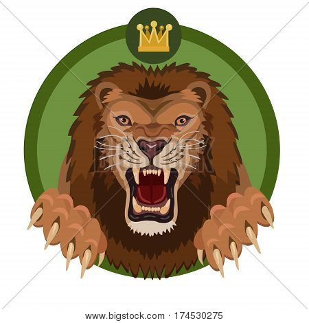 Lion king of beasts growls guarding their territories protecting females and their offspring from the attacks of other animals.