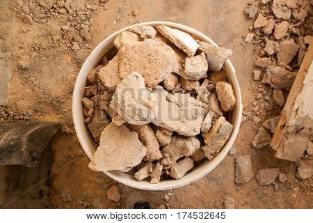 Flat Renovation, Master Prepared Waste, Pieces Of Plaster And Bricks That Have Fallen To The Floor W