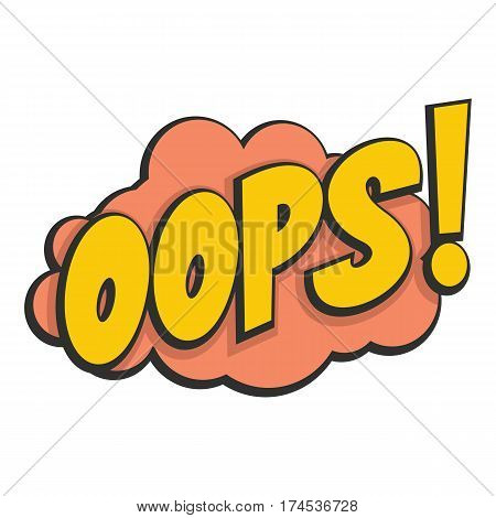 Comic cartoon booble cloud speech isolated on white background. Vector illustration. Element for games animation banners.