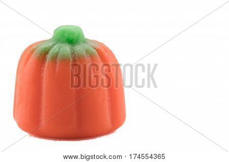 Pumpkin Candy Isolated on White with Copy Space Right