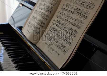 Piano Score Music Partition Classical Black White Old