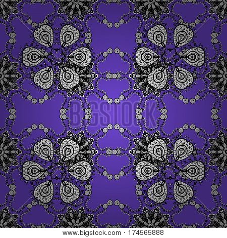 Seamless Oriental Ornament In The Style Of Baroque. Traditional Classic White Vector Pattern On Viol