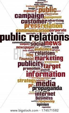 Public relations word cloud concept. Vector illustration