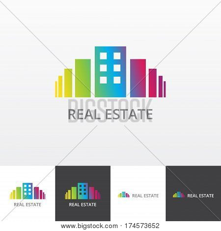 Vector logotype for realty services company eps file horisontal and vertical view