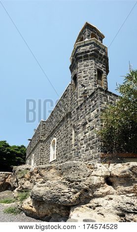Church of the Primacy of St. Peter on the shore of the Sea of Galilee