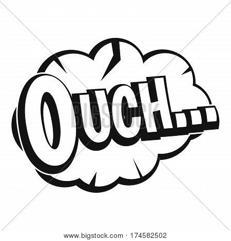 Ouch, speech cloud icon. Simple illustration of Ouch, speech cloud vector icon for web