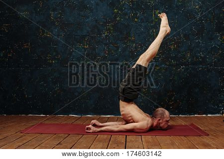 Man practicing advanced yoga. A series of yoga poses. lifestyle concept.