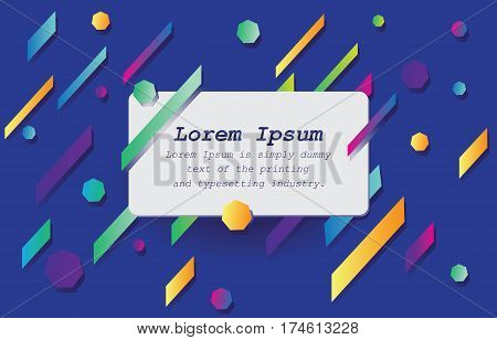 Abstract modern background. The composition of colorful geometric shapes on a dark blue background. Bright, contrast, stylish. Design of banners, posters, screen savers.