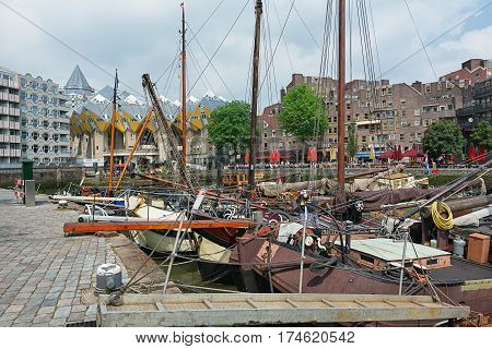 Rotterdam Netherlands - May 26 2016: Cube houses are a set of innovative houses.