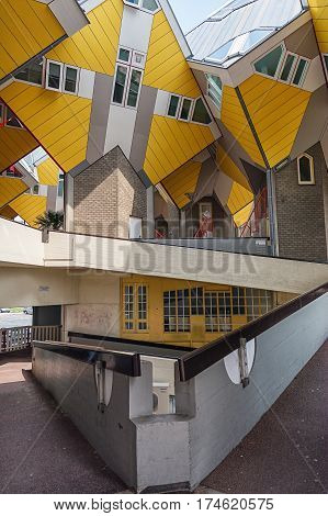 Rotterdam Netherlands - May 26 2016: Cube houses are a set of innovative houses.