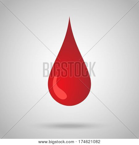 Red Blood Donation Drop Isolated On White. Vector Illustration Eps 10.