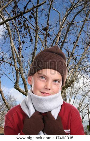 Young child in winter setting