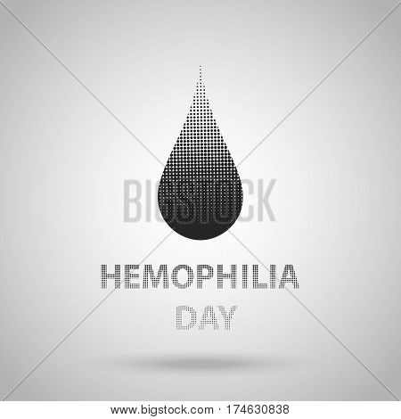 World Hemophilia Day, Black Halftone Dotted Blood Drop. Vector Illustration Eps 10