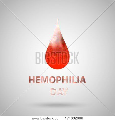 World Hemophilia Day, Red Halftone Dotted Blood Drop. Vector Illustration Eps 10.