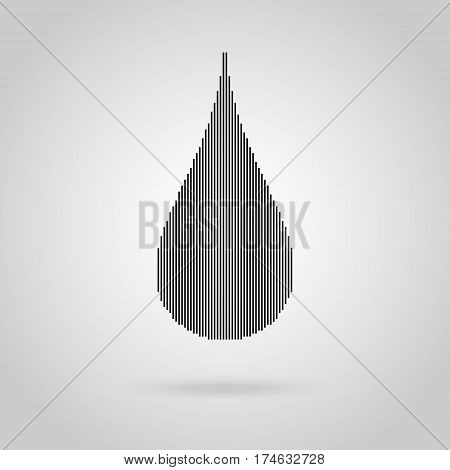 World Hemophilia Day, Black Halftone Linear Blood Drop. Vector Illustration Eps 10