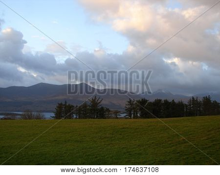 scenic vista along kerry circle in ireland