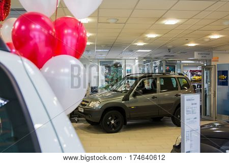 Showroom Of Dealership Chevrolet And Car In It In Kirov City In 2016