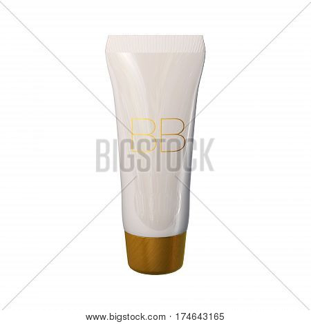 BB cream bottle mockup. Foundation tube ads template. Skin toner, skin perfector 3D illustration
