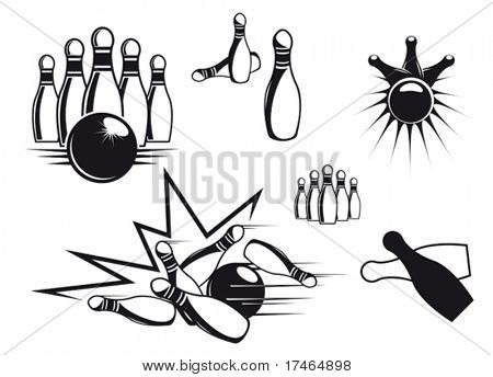 保龄球符号设置隔离上白色为体育设计。也可用在画廊中的 Jpeg 版本