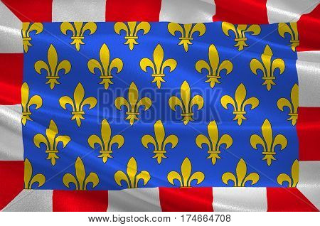 Flag of Indre-et-Loire is a department in west-central France named after the Indre and the Loire rivers. 3d illustration