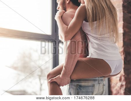 Beautiful Couple At Home