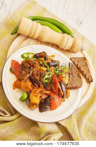 ajapsandali georgian dish of eggplant and meat