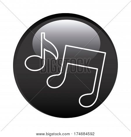 black circular frame with musical notes vector illustration