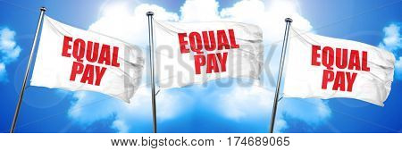 equal pay, 3D rendering, triple flags