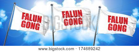 Falun gong, 3D rendering, triple flags