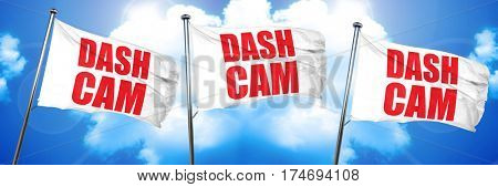 dashcam, 3D rendering, triple flags