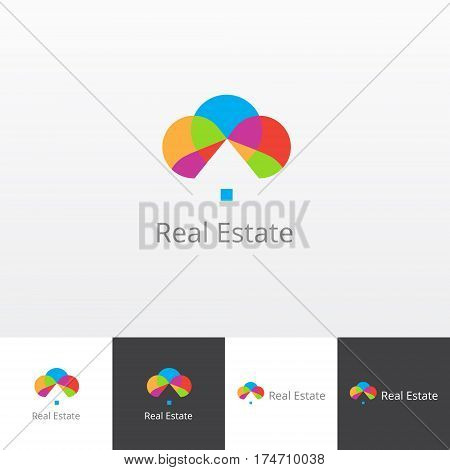 Vector logotype for realty services company eps file horisontal and vertical view