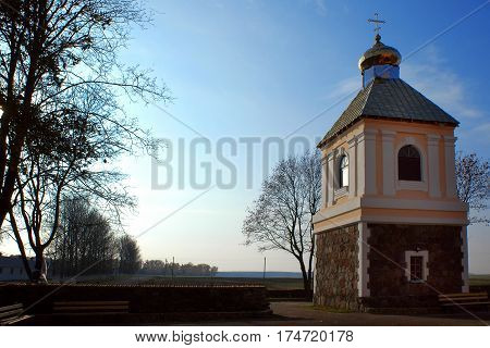 Belarus St. Michael's Church in the village Synkovichi Grodno region Gothic fortified church