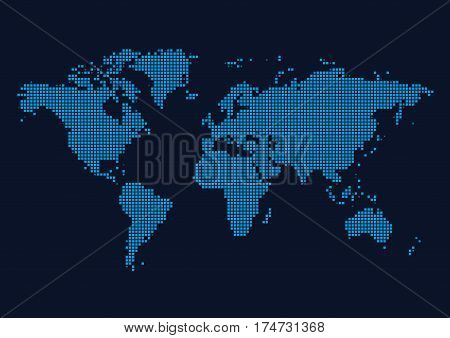 World Continents Map - Dots style vector illustration